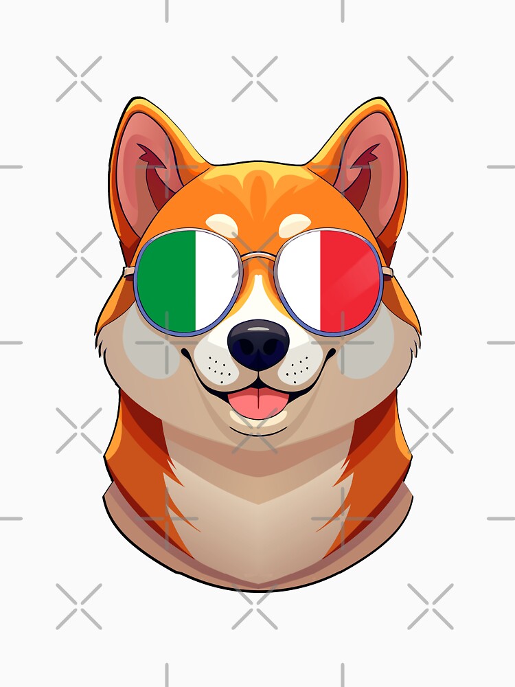 Patriotic Shiba Inu Italian Flag - Full Design by DreamBrushy