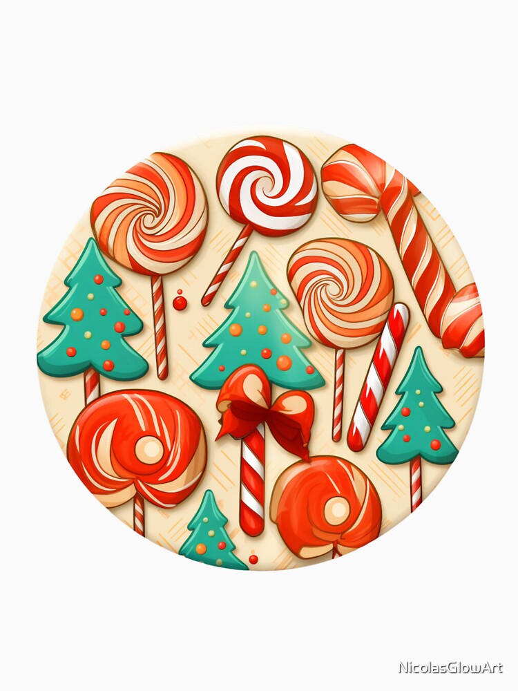 Christmas Candy Lollipop Sticker by NicolasGlowArt T-Shirts, Hoodie, Sweatshirt | BlankRebels.com (Image 3)