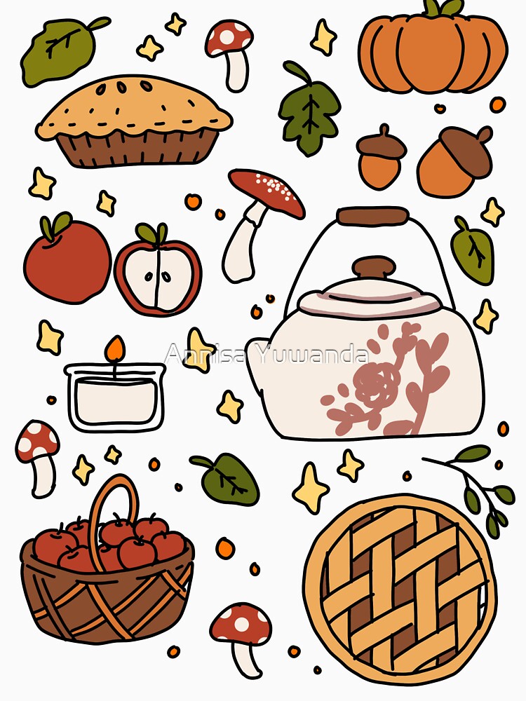 Cute Cottagecore Illustration Fall Autumn Season #1 by Annisa Yuwanda T-Shirts, Hoodie, Sweatshirt (Image 3)