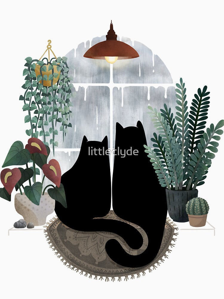 Rainy Day Cats (on White) by littleclyde T-Shirts, Hoodie, Sweatshirt | BlankRebels.com (Image 3)