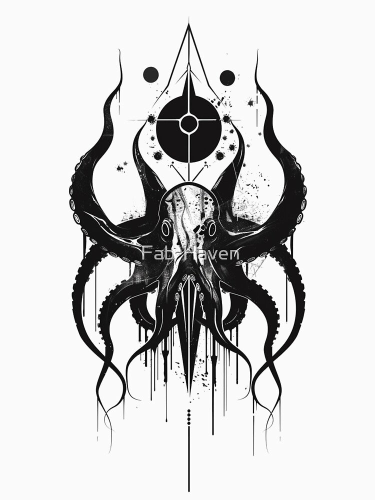 Dark Octopus Tattoo - Mysterious Black Ink Art by Fab-Haven