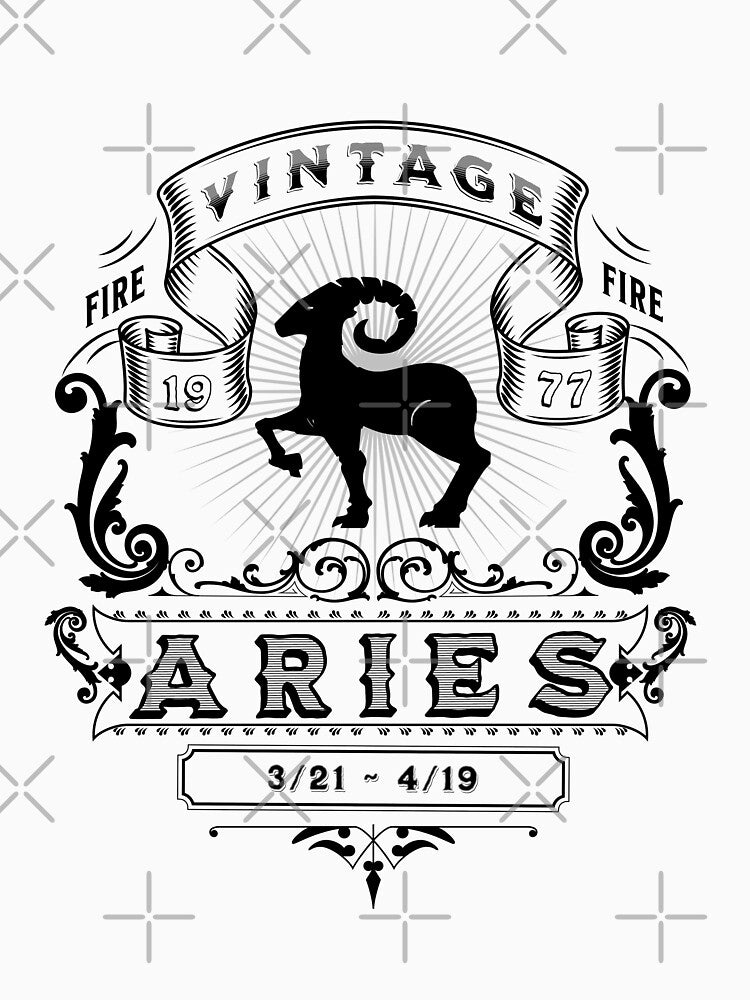 The Zodiac Sign of Aries Black and White 1977 by rhombusOnion T-Shirts, Hoodie, Sweatshirt | BlankRebels.com (Image 3)