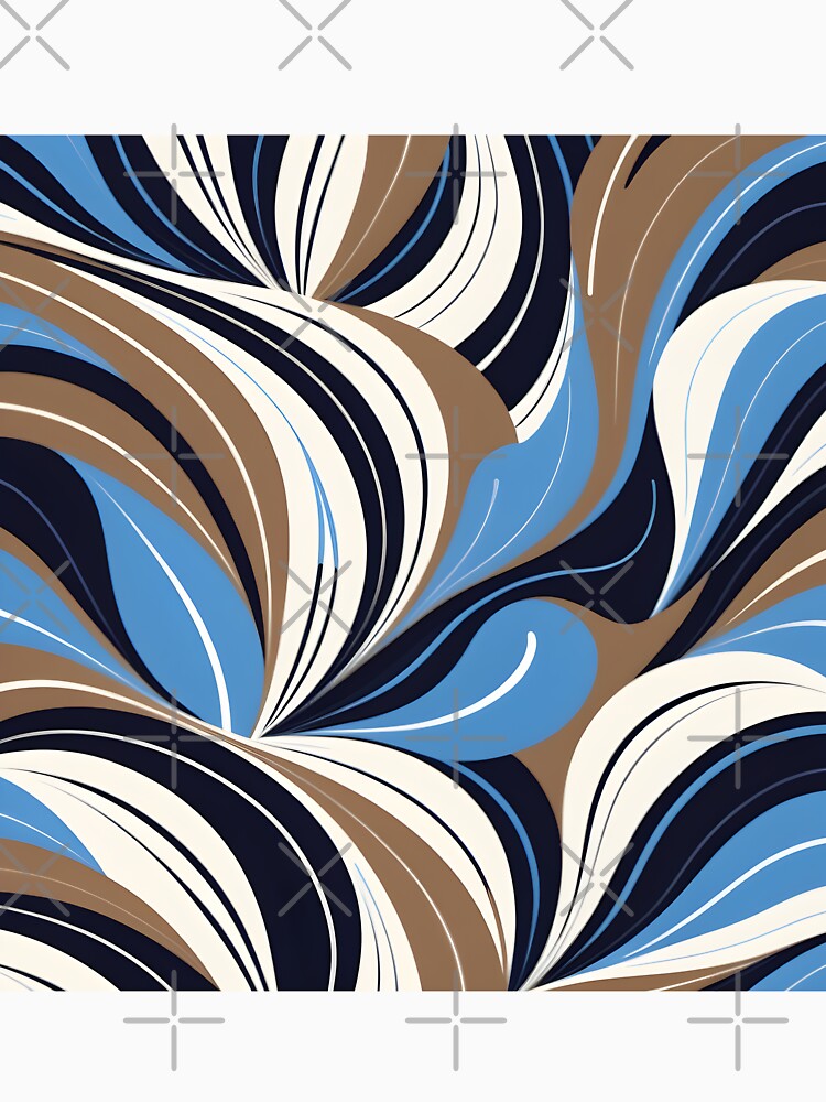 Mid Century Modern Abstract Botanical Brown, Sky Blue by Prints and Lifestyle T-Shirts, Hoodie, Sweatshirt (Image 3)