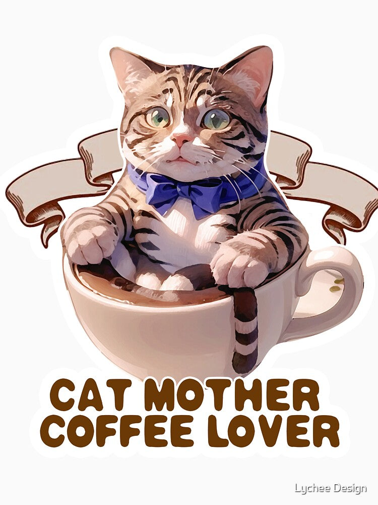 Cat Mother Coffee Lover by Lychee Design