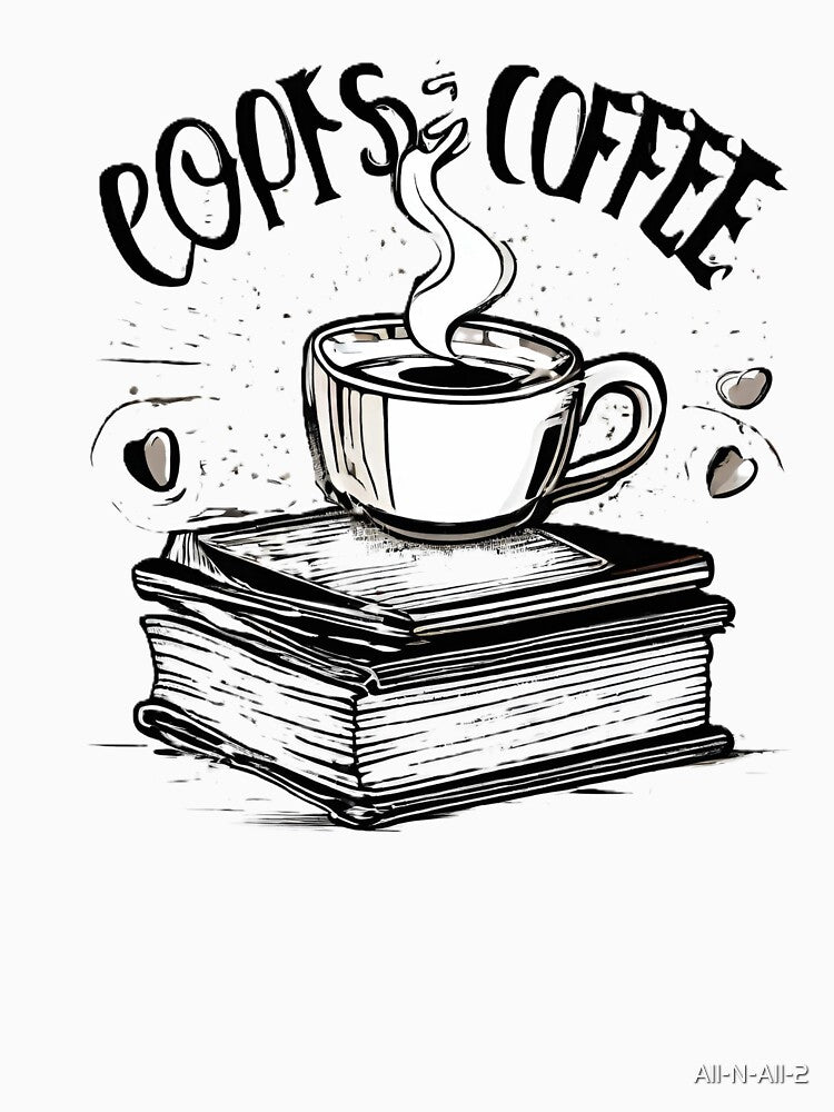 Books and coffee in black and white theme by All-N-All-2 T-Shirts, Hoodie, Sweatshirt | BlankRebels.com (Image 3)