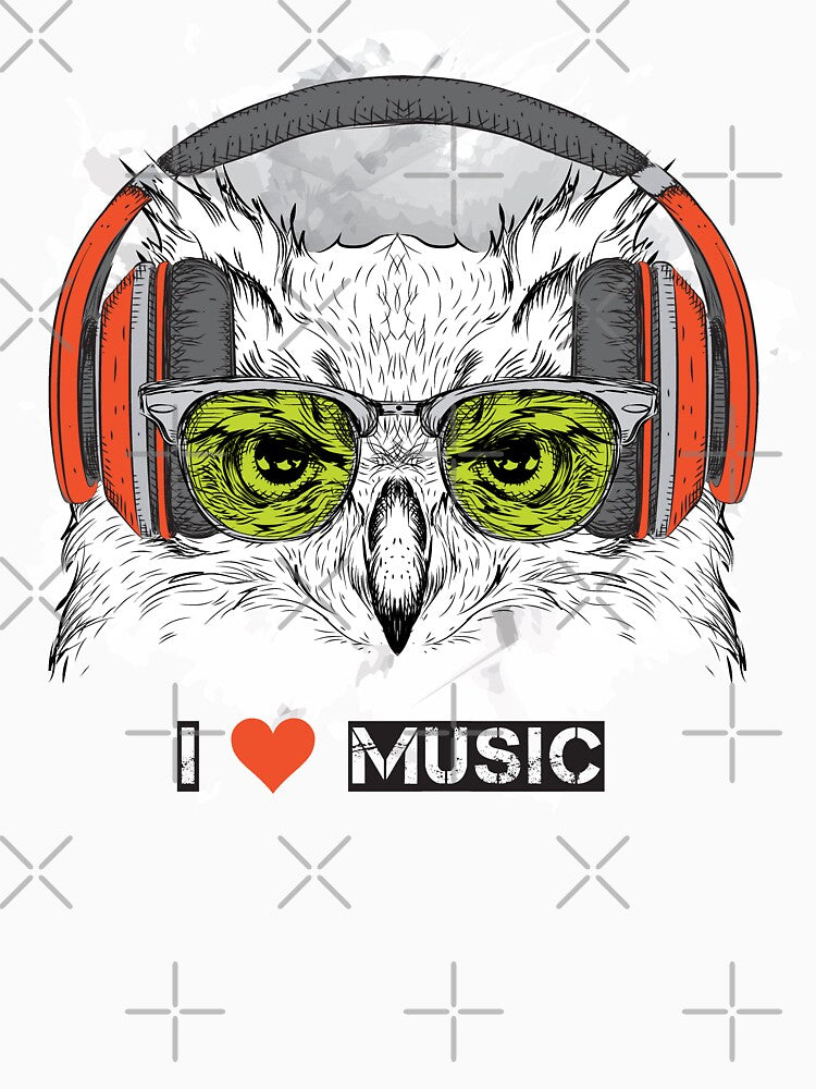 Owl, I Love Music by jothi-designers T-Shirts, Hoodie, Sweatshirt | BlankRebels.com (Image 3)