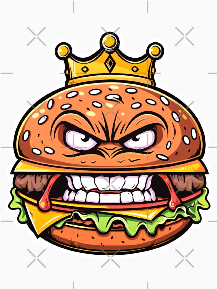 Angry Cheese Burger King by shortie-aiart T-Shirts, Hoodie, Sweatshirt | BlankRebels.com (Image 3)