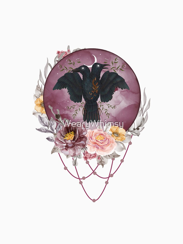2 Headed Floral Raven by WearyWhimsy T-Shirts, Hoodie, Sweatshirt | BlankRebels.com (Image 3)