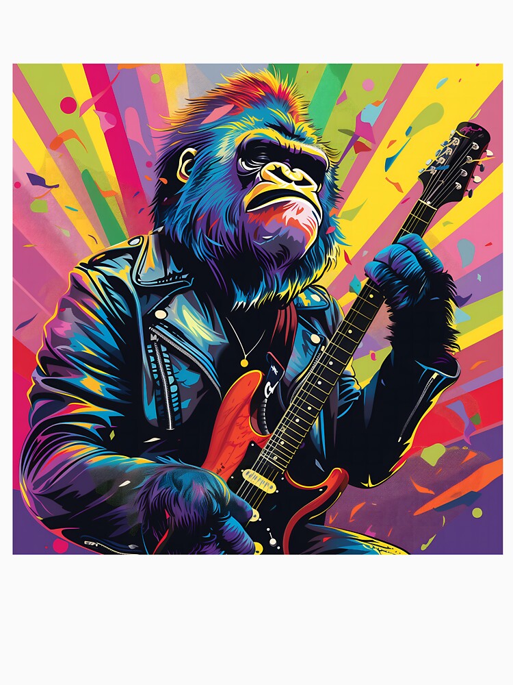 Rockin' Gorilla Guitarist: Unique Design on Redbubble by harmzk90 T-Shirts, Hoodie, Sweatshirt | BlankRebels.com (Image 3)