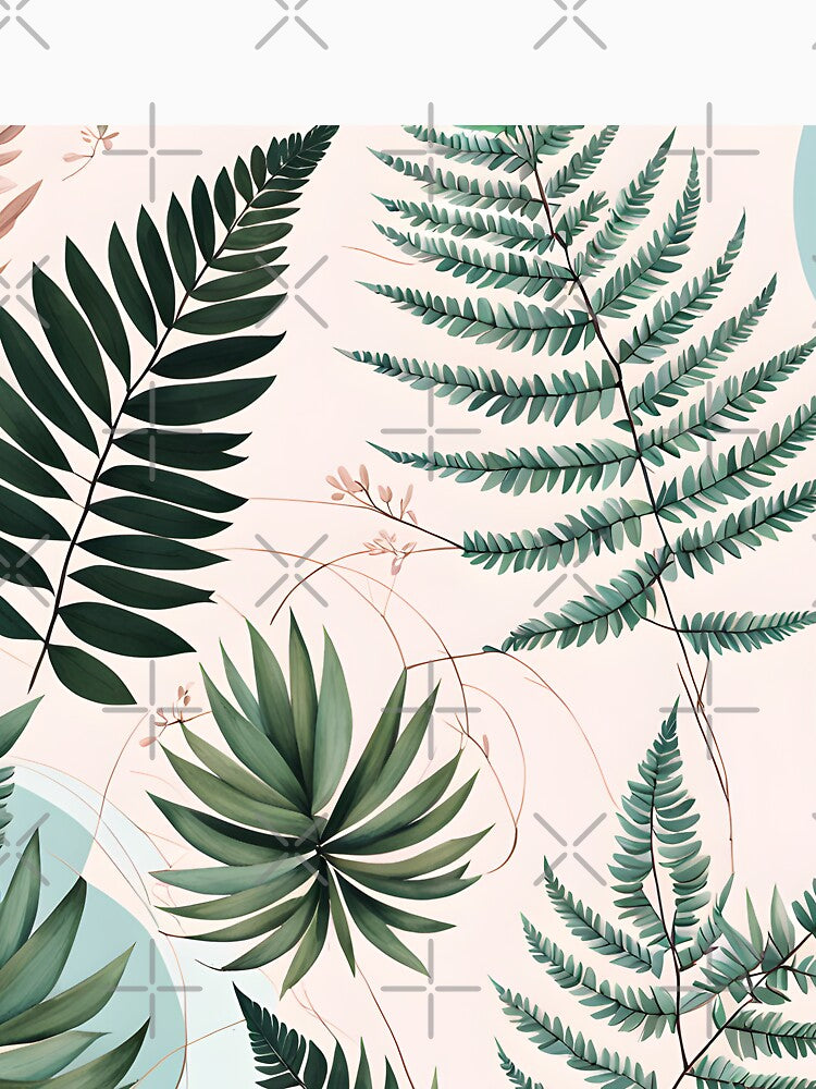 Mid Century Botanical Retro Geometric Leaves  Florals  Peach,  Green by Prints and Lifestyle T-Shirts, Hoodie,... (Image 3)