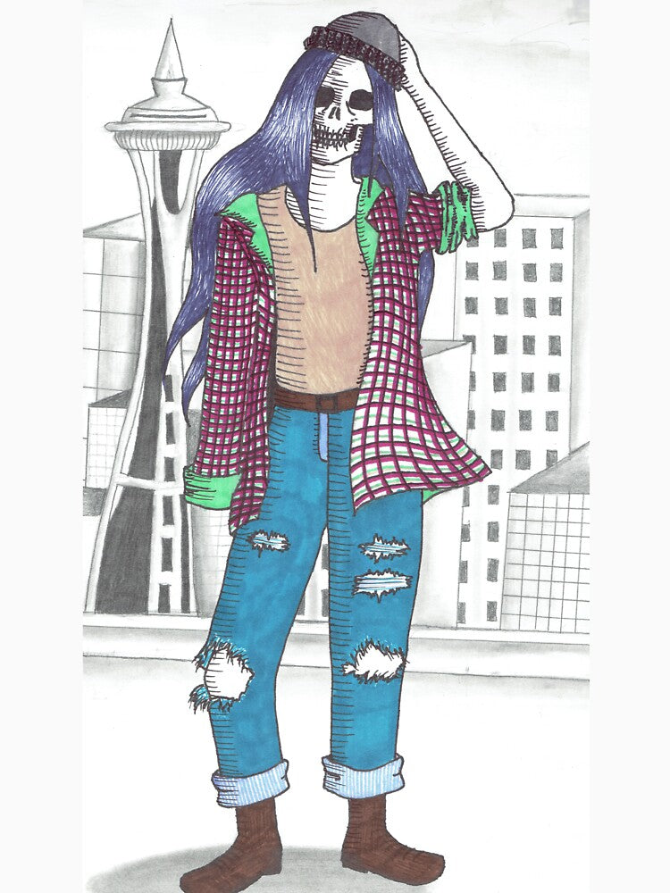 Grunge Skeleton by LaylaDesigns T-Shirts, Hoodie, Sweatshirt | BlankRebels.com (Image 3)