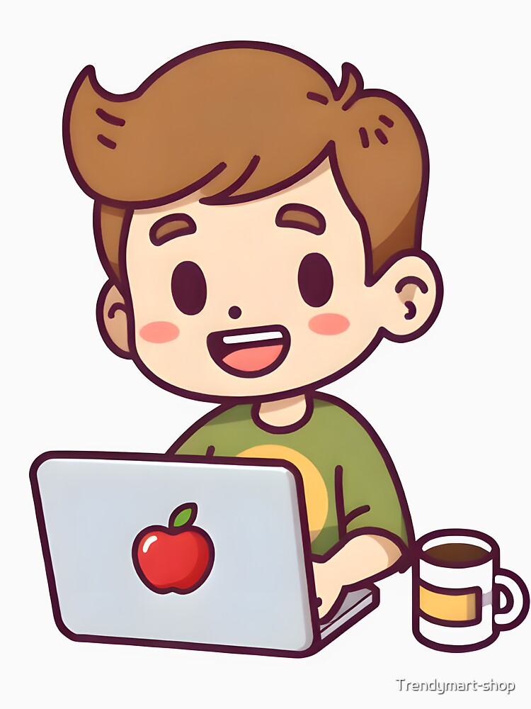 Coffee & Code – Cute Programmer Cartoon Illustration by Trendymart-shop T-Shirts, Hoodie, Sweatshirt (Image 3)