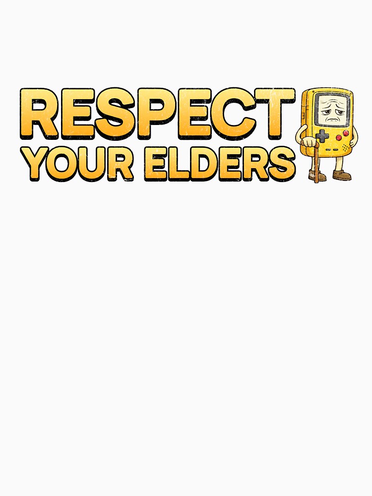 Respect Your Elders Gaming Control Retro – Minimal Retro Gaming Typography design by s.waniel1 T-Shirts,... (Image 3)