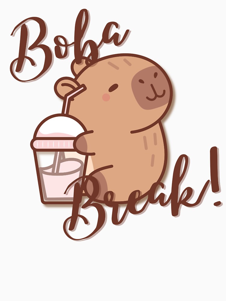 Boba Break Capybara Drink Design by MintNinja17 T-Shirts, Hoodie, Sweatshirt | BlankRebels.com (Image 3)
