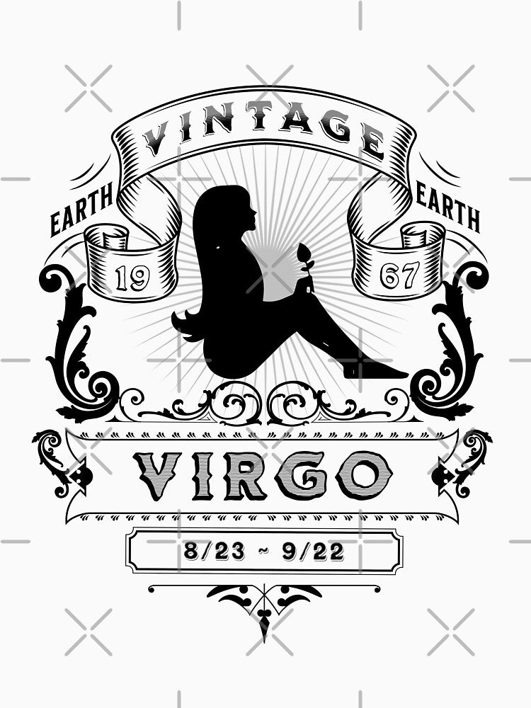 The Zodiac Sign of Virgo Black and White  1967 by rhombusOnion T-Shirts, Hoodie, Sweatshirt | BlankRebels.com (Image 3)