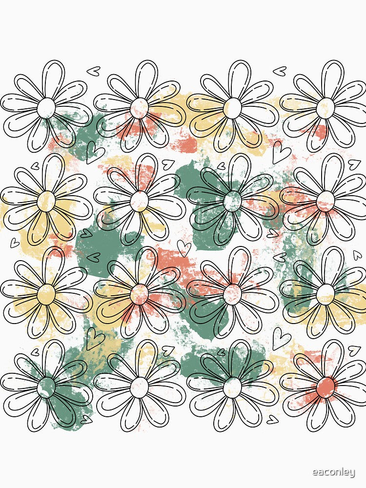 Paint splat daisy doodle by eaconley T-Shirts, Hoodie, Sweatshirt | BlankRebels.com (Image 3)
