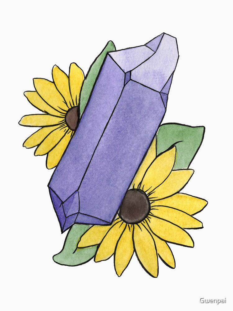 Amethyst & Flowers by Gwenpai_Art T-Shirts, Hoodie, Sweatshirt | BlankRebels.com (Image 3)