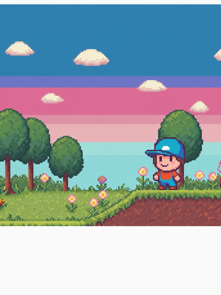 Pixel Art Adventure – Retro Platform Game Scene by Greemo03 T-Shirts, Hoodie, Sweatshirt | BlankRebels.com (Image 2)