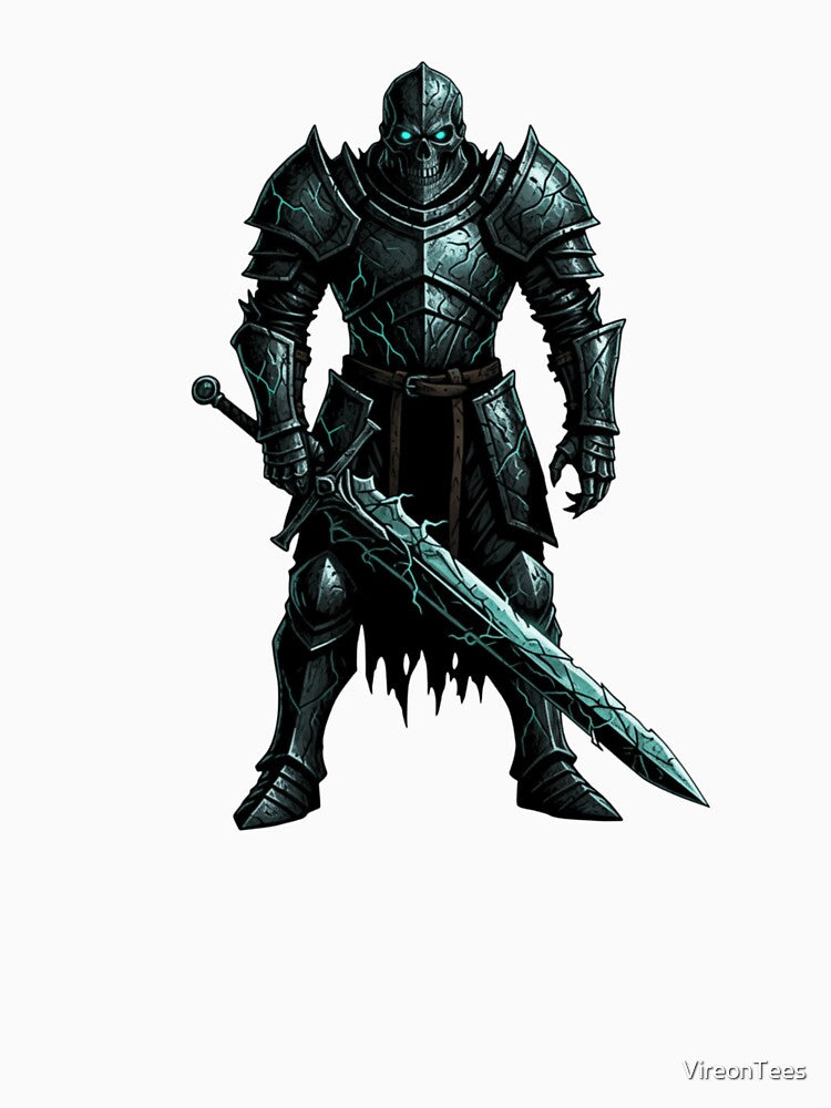 Dark Undead Knight – Shadow Warrior Fantasy Gamer Art by VireonTees T-Shirts, Hoodie, Sweatshirt | BlankRebels.com (Image 3)