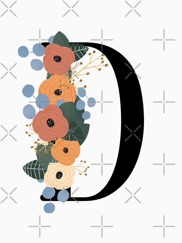 Floral Letter D by Egodcounseling T-Shirts, Hoodie, Sweatshirt | BlankRebels.com (Image 2)