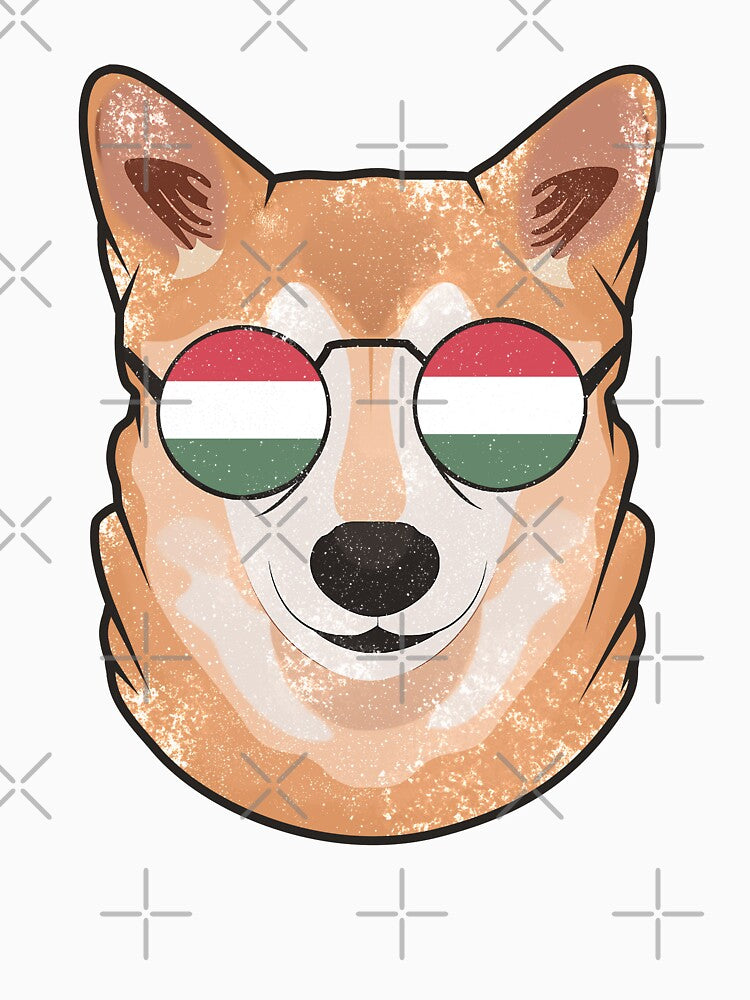 Vintage Patriotic Shiba Inu Hungarian Flag by feether-store