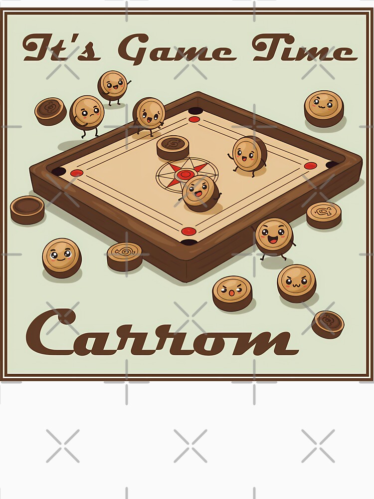 It’s Game Time – Cute Carrom Cartoon Design, Kawaii Style by InkoraLab T-Shirts, Hoodie, Sweatshirt (Image 3)
