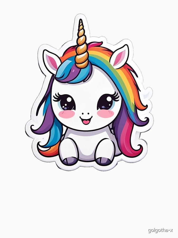 Kawaii Cute Unicorn Sticker by golgotha-x T-Shirts, Hoodie, Sweatshirt | BlankRebels.com (Image 3)