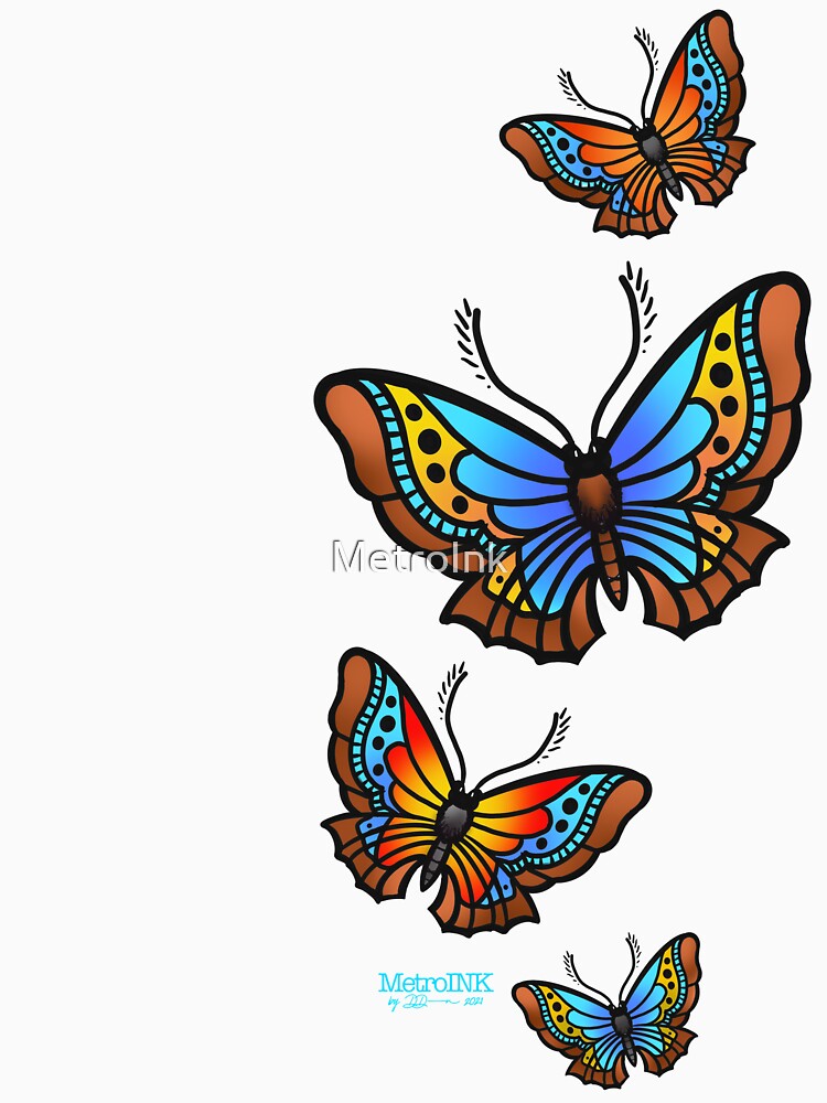 Trad Butterflies by MetroInk T-Shirts, Hoodie, Sweatshirt | BlankRebels.com (Image 3)