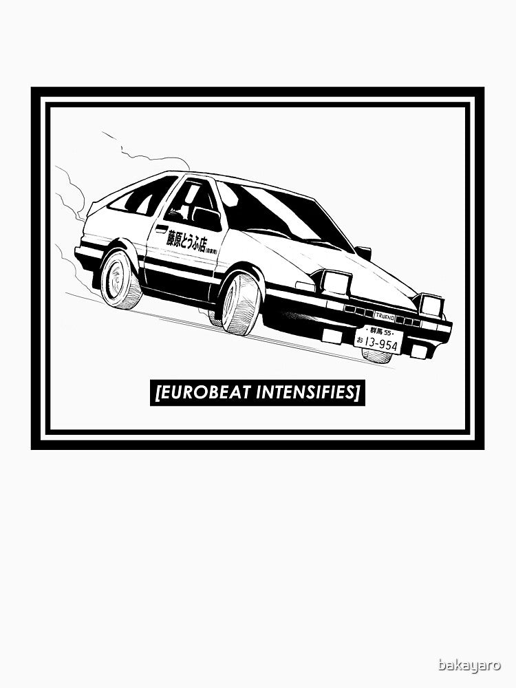 Eurobeat Intensifies AE86 Kansei Dorifto Initial D Car by bakayaro T-Shirts, Hoodie, Sweatshirt | BlankRebels.com (Image 3)