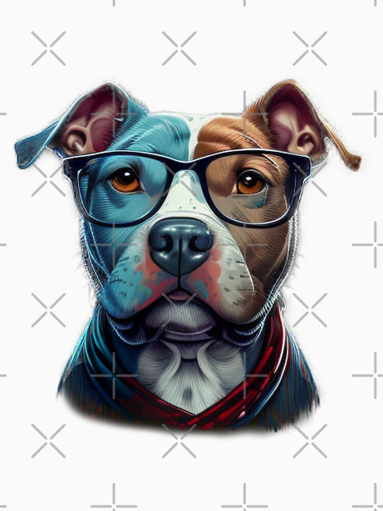 Funny dog pitbull with glasses funny cute decorative pitbull for dog lovers by RSDESIGNSteam T-Shirts, Hoodie,... (Image 3)