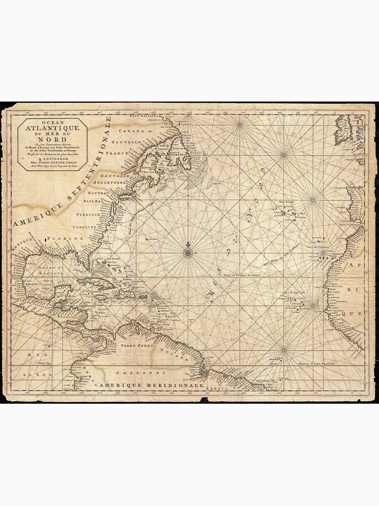 Vintage Map of The Atlantic Ocean (1683) by BravuraMedia T-Shirts, Hoodie, Sweatshirt | BlankRebels.com (Image 3)