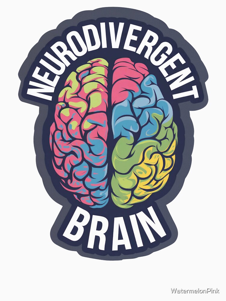 Neurodivergent Brain Sticker - Bold and Colorful Representation by WatermelonPink T-Shirts, Hoodie, Sweatshirt (Image 3)