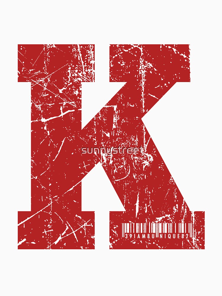 Red Grunge Monogram Letter "K" I Am Unique by SunnyStreet T-Shirts, Hoodie, Sweatshirt | BlankRebels.com (Image 3)