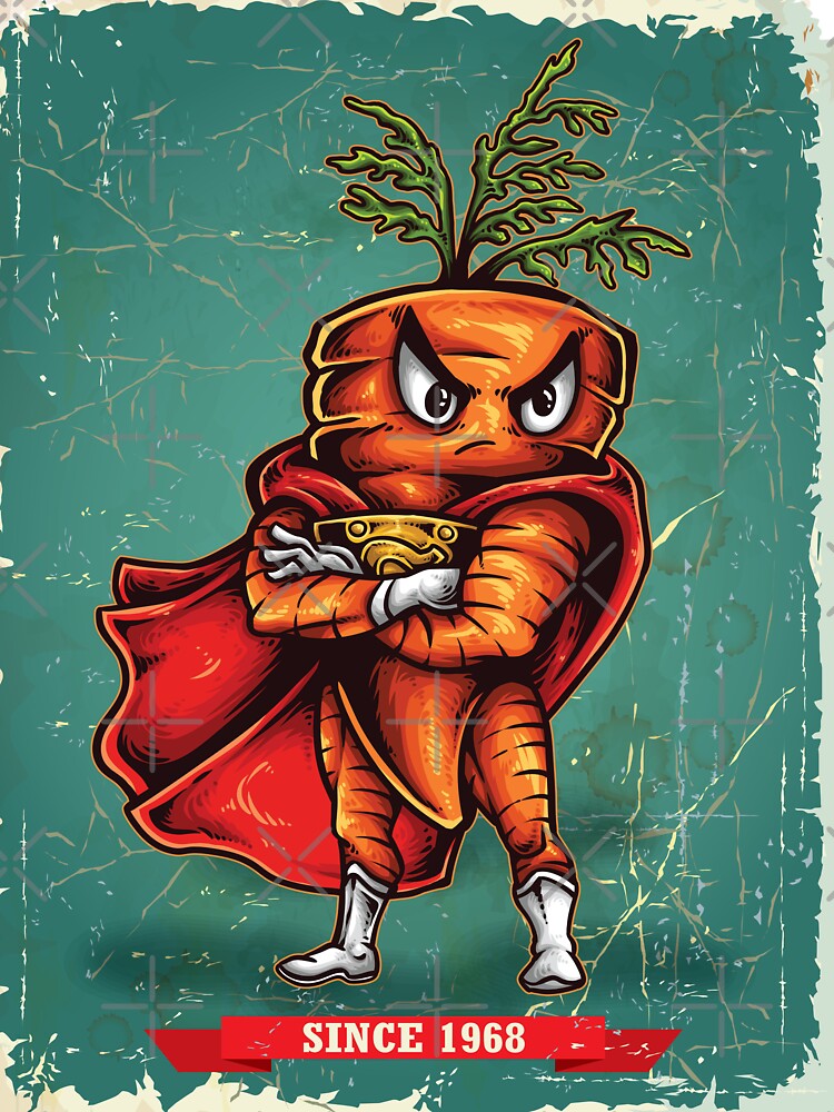 Superhero Angry Carrot Foodie Trading Card by ProjectX23 T-Shirts, Hoodie, Sweatshirt | BlankRebels.com (Image 3)
