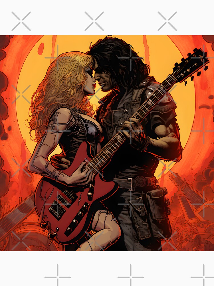 Valentines day vintage retro metalhead couple by AngelinaBezm T-Shirts, Hoodie, Sweatshirt | BlankRebels.com (Image 3)