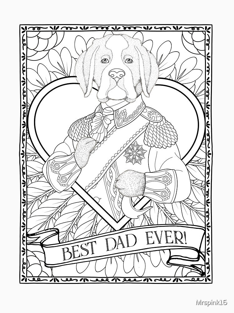 Best Dad Ever Vintage Black & White Handsome Dog In Regal Costume by Mrspink16 T-Shirts, Hoodie, Sweatshirt (Image 3)