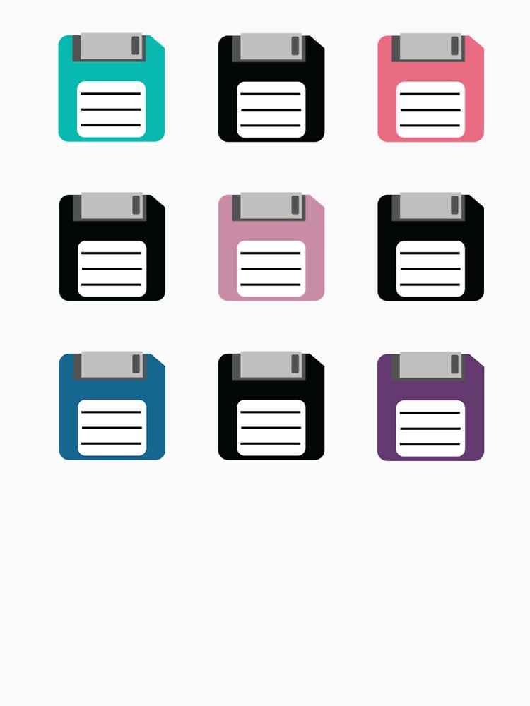 Floppy Disc Obsolete Nostalgia Patterned Print by imeanplease T-Shirts, Hoodie, Sweatshirt | BlankRebels.com (Image 2)