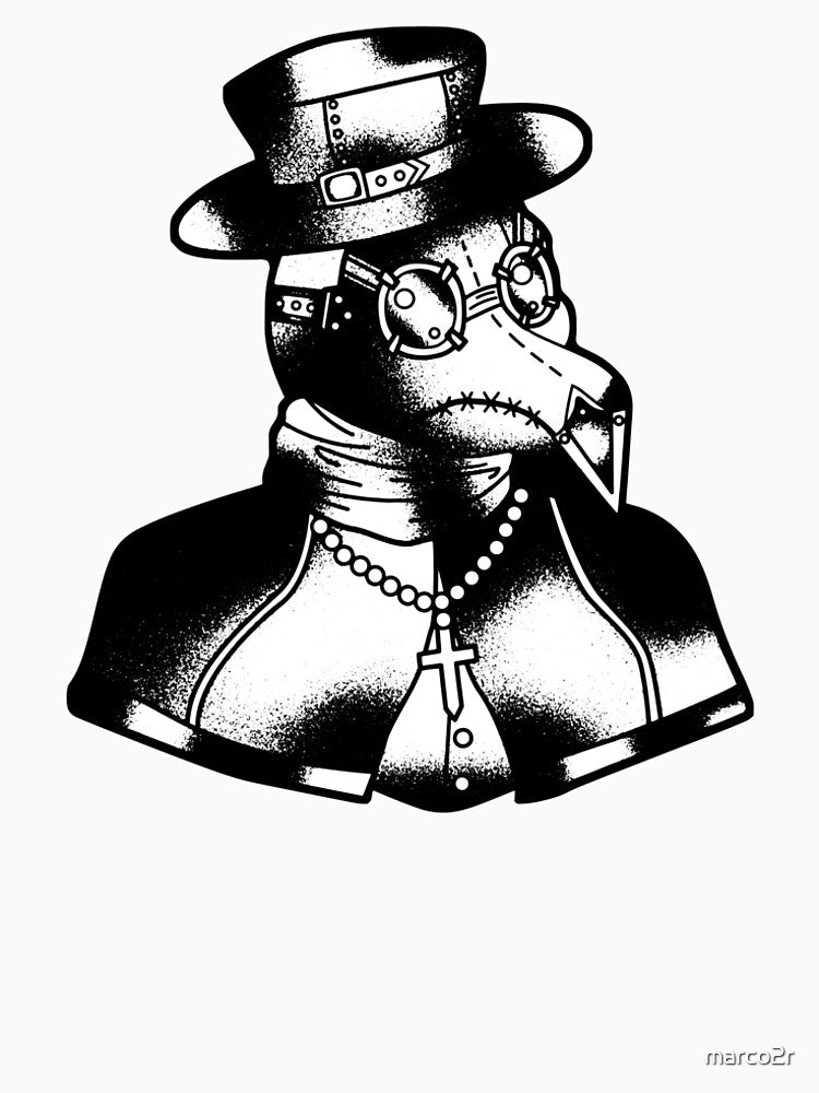 Plague doctor style stippling shading by marco2r T-Shirts, Hoodie, Sweatshirt | BlankRebels.com (Image 2)