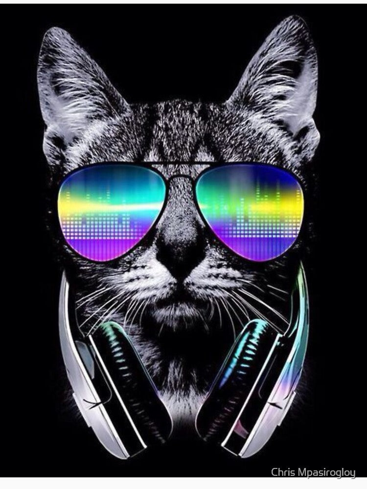 Cyberpunk Cat With Headset by Chris Mpasirogloy
