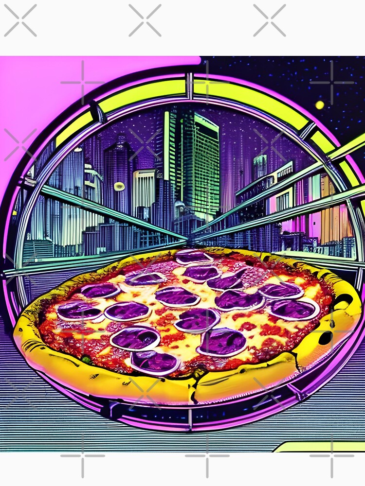 Pizza with night city retro style by imagenia T-Shirts, Hoodie, Sweatshirt | BlankRebels.com (Image 3)