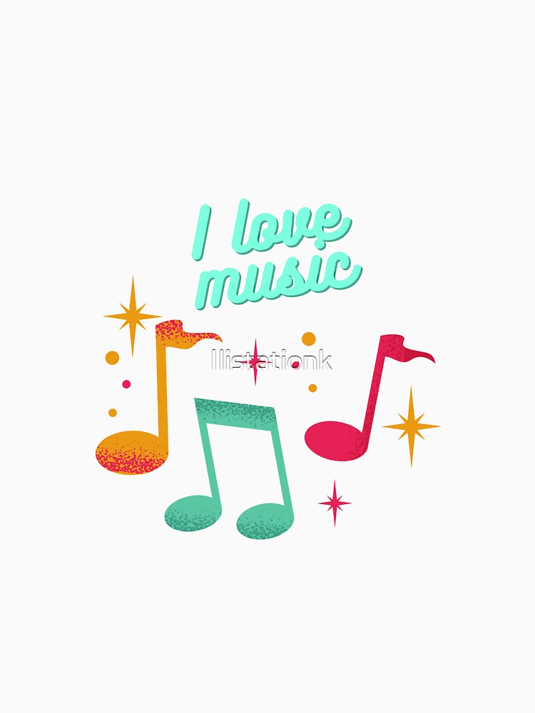 I LOVE MUSIC DESIGN by Ilistationk T-Shirts, Hoodie, Sweatshirt | BlankRebels.com (Image 3)