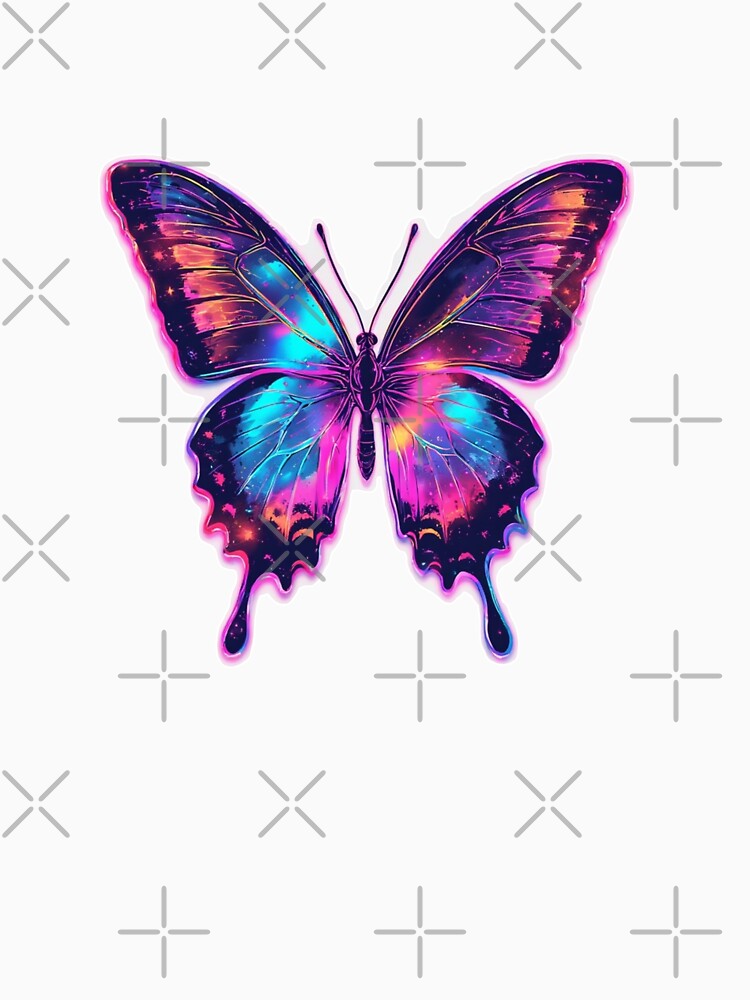 Neon Y2K Butterfly Aesthetic by blewwaffle T-Shirts, Hoodie, Sweatshirt | BlankRebels.com (Image 3)