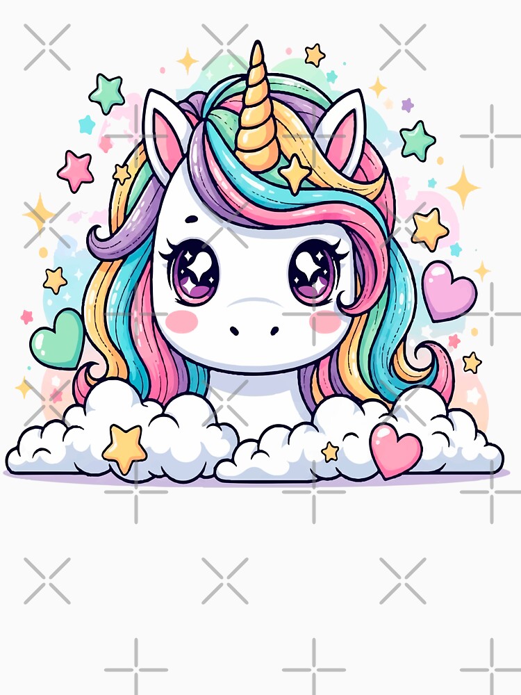 Kawaii Unicorn - Adorable and Colorful Illustration for Stickers and T-Shirts by  Ojo de Lilith Hoodie, Sweatshirt (Image 3)