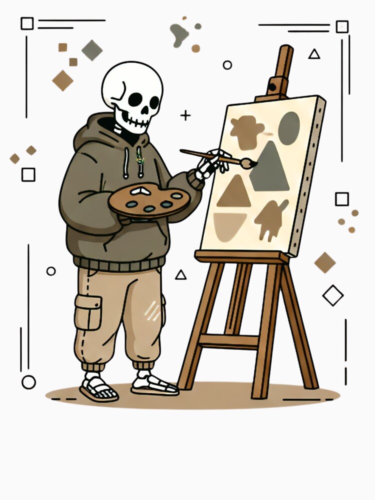 PAINTER | Minimalist Skeleton Streetwear Art by DEADLINE. T-Shirts, Hoodie, Sweatshirt | BlankRebels.com (Image 3)