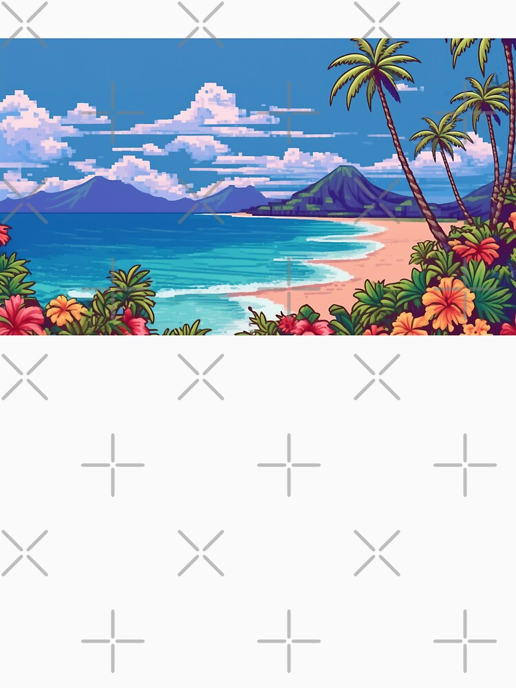 Island Pixel Art Beautiful Landscape by ilomuilo T-Shirts, Hoodie, Sweatshirt | BlankRebels.com (Image 3)