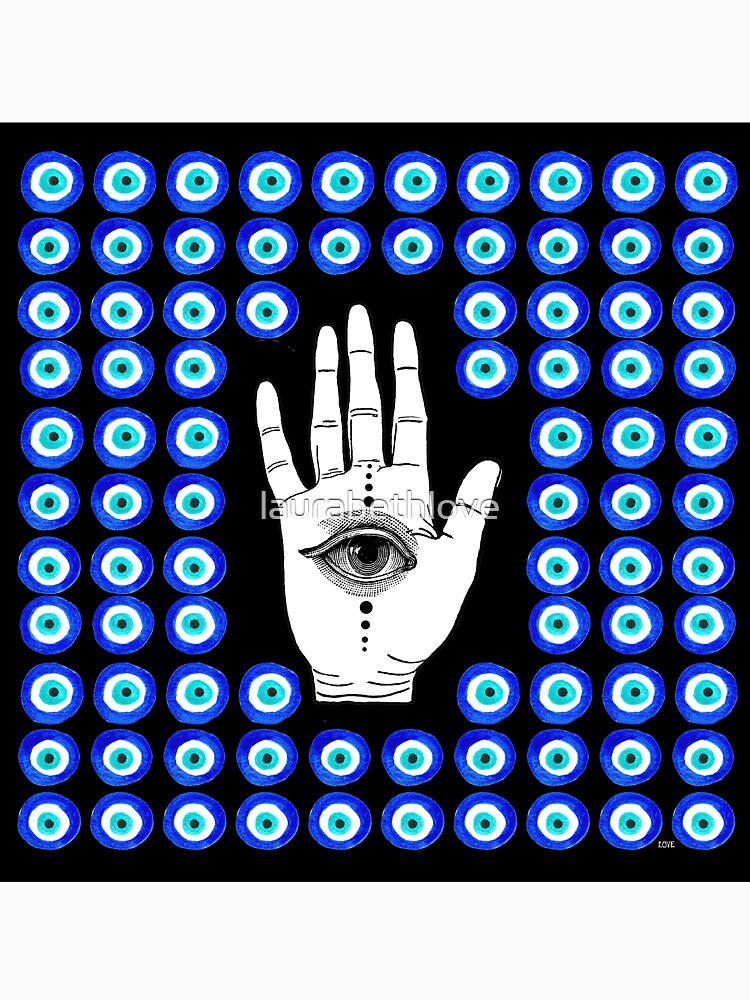 Hamsa Hand Evil Eye on black by laurabethlove T-Shirts, Hoodie, Sweatshirt | BlankRebels.com (Image 3)