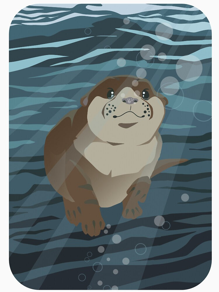 Otter Swimming Underwater by LeCouleur T-Shirts, Hoodie, Sweatshirt | BlankRebels.com (Image 3)