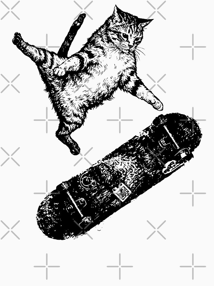 Retro Skateboard Cat Funnyn Cat Vintage by will freed18 T-Shirts, Hoodie, Sweatshirt | BlankRebels.com (Image 3)