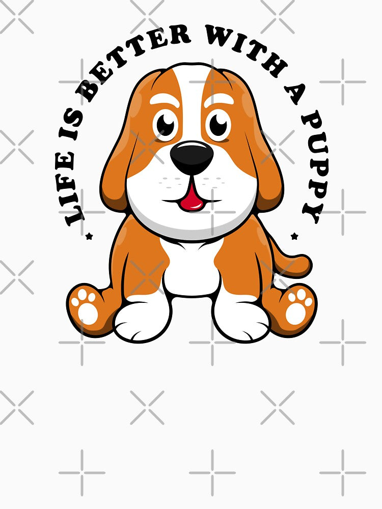 life is better with a puppy. by stylegoose T-Shirts, Hoodie, Sweatshirt | BlankRebels.com (Image 3)