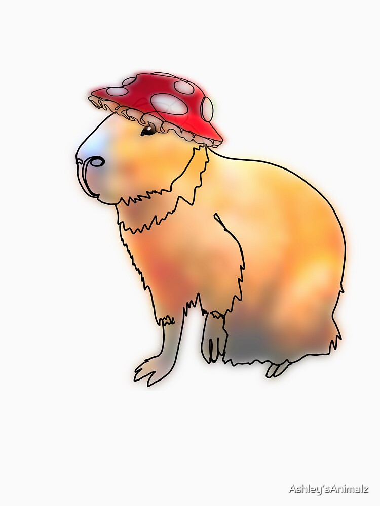 Capybara Wearing a Mushroom Hat – animalzinhats by Ashley’sAnimalz T-Shirts, Hoodie, Sweatshirt | BlankRebels.com (Image 3)